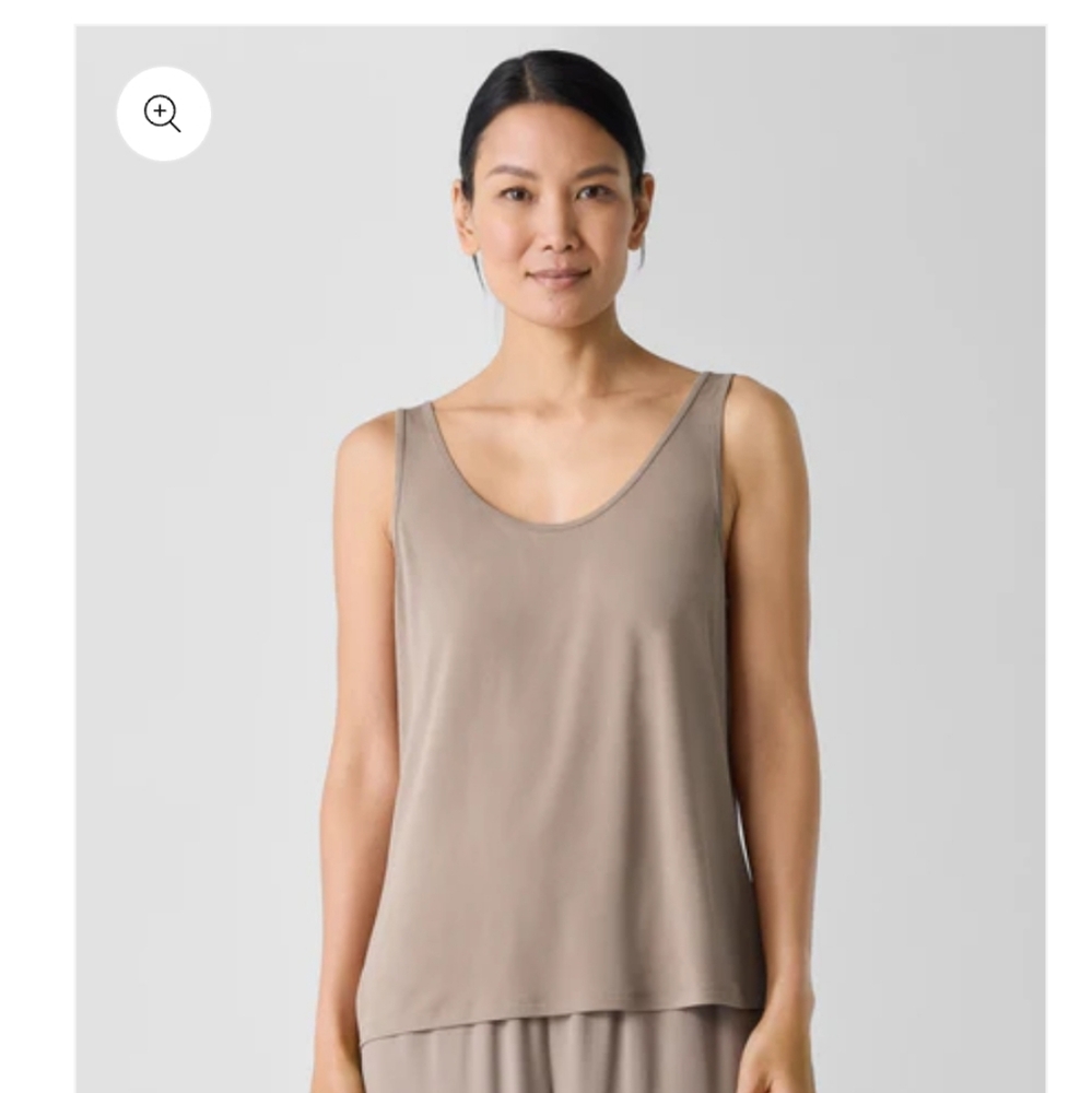 Eileen Fisher 100% Silk Scoop Neck Tank Top Women XS